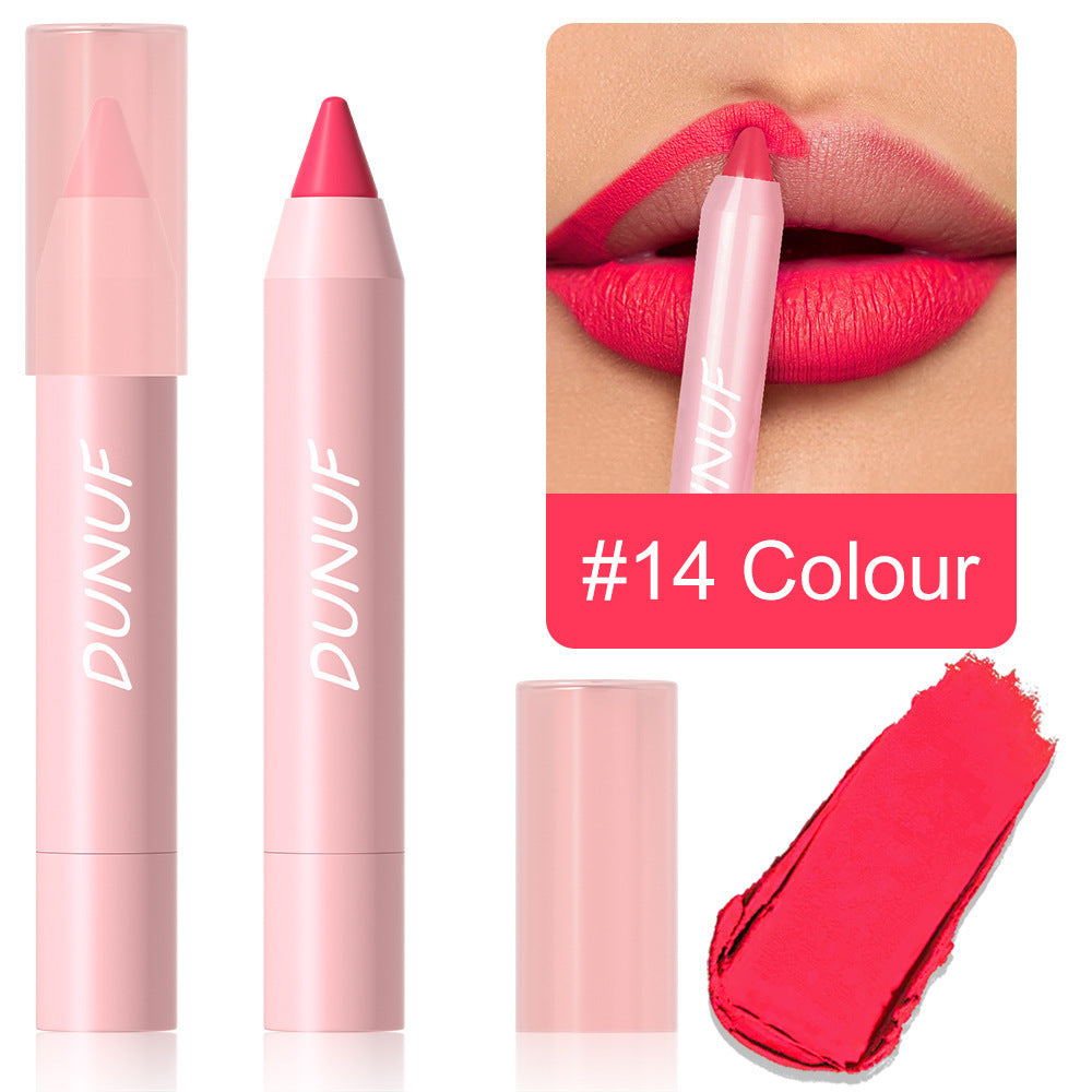 Makeup DUNUF18 Color Matte Lipstick Pen Matte Velvet Lipstick No Stain On Cup