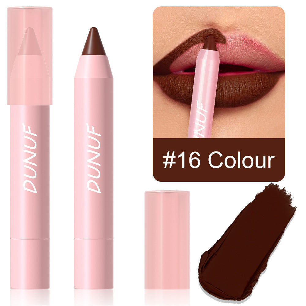 Makeup DUNUF18 Color Matte Lipstick Pen Matte Velvet Lipstick No Stain On Cup